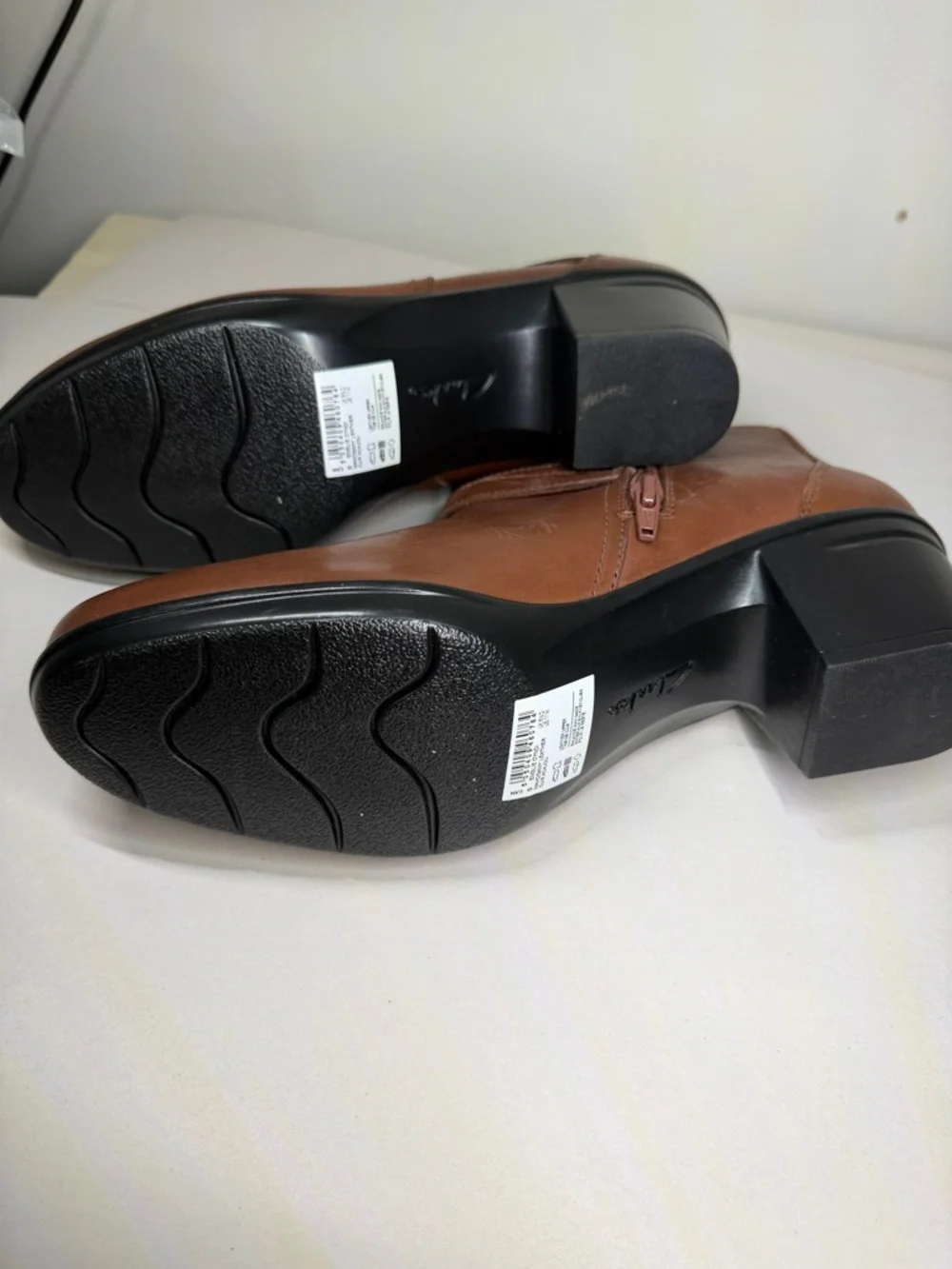 Women's Brown Leather Ankle Boots with Buckle Detail‎